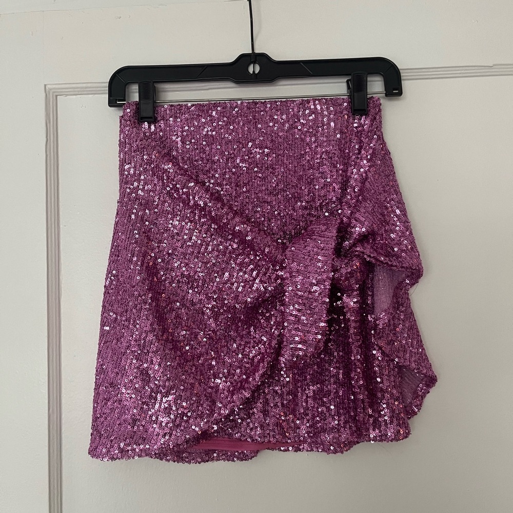 Show Me Your Mumu Sequin Faux Wrap Skirt